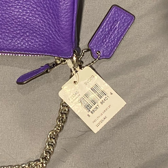 COPY - NWT COACH Leather Wristlet in Purple Iris - Picture 5 of 5